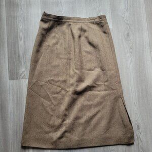 Jones New York Womens Wool Herringbone Maxi Skirt Beige Size 10